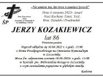 Informacja o śmierci geodety Jerzego Kozakiewicza